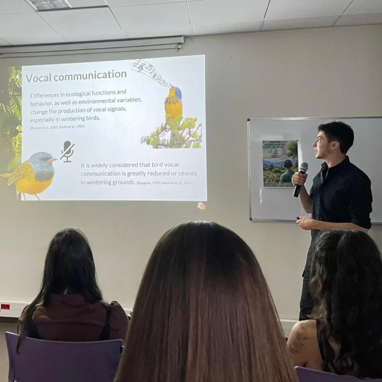 Una Investigación de nuestro programa de Becas sobre Aves Migratorias fue presentada en conferencia internacional de bioacústica en Francia